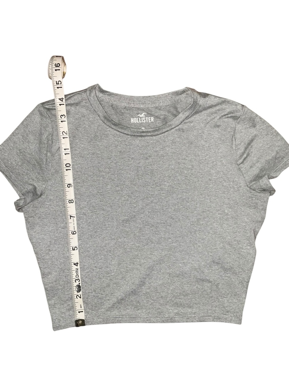 Hollister Light Gray Crop Tee